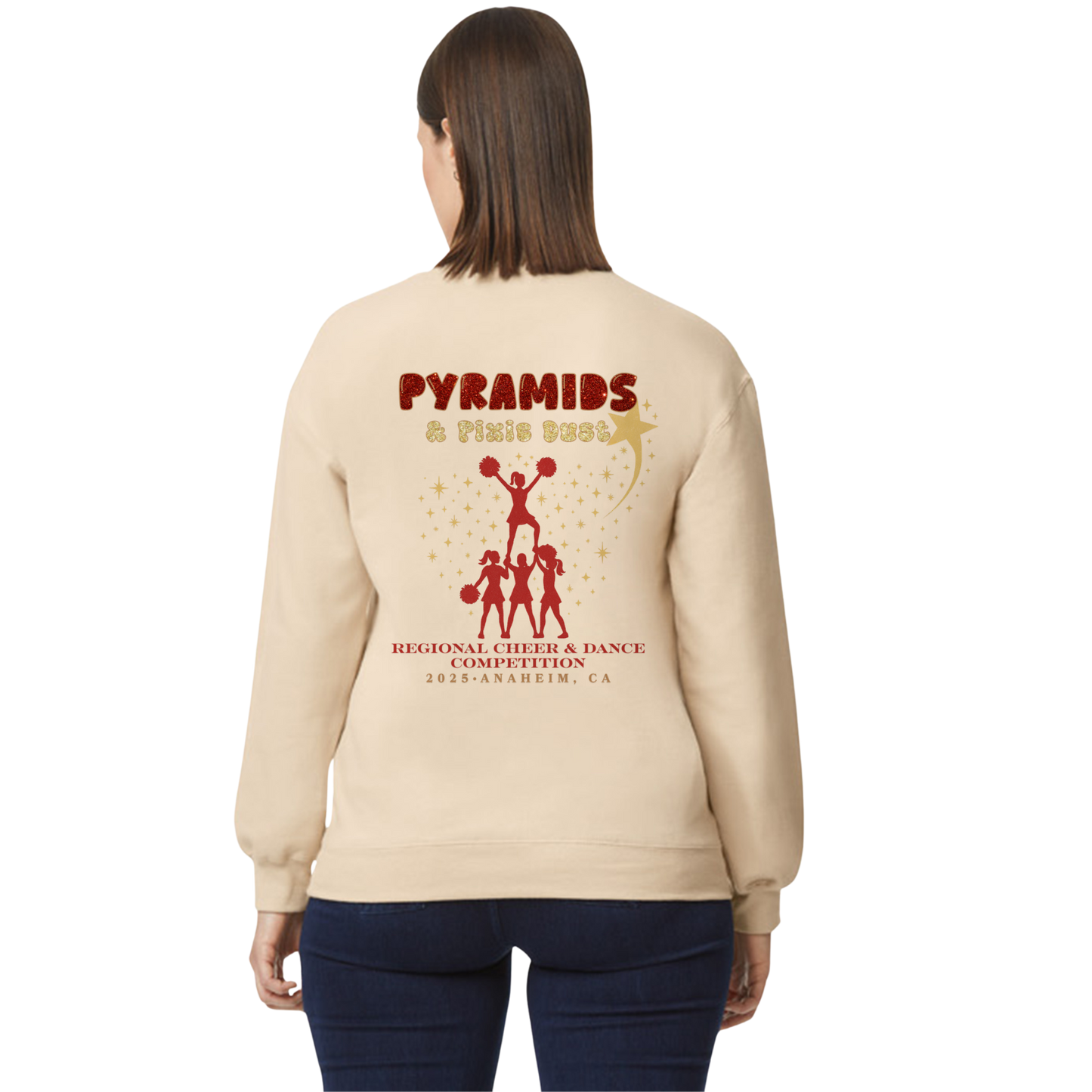 Fallbrook Cheer Crewneck “Pyramids & Pixie Dust” Regionals — Glitter